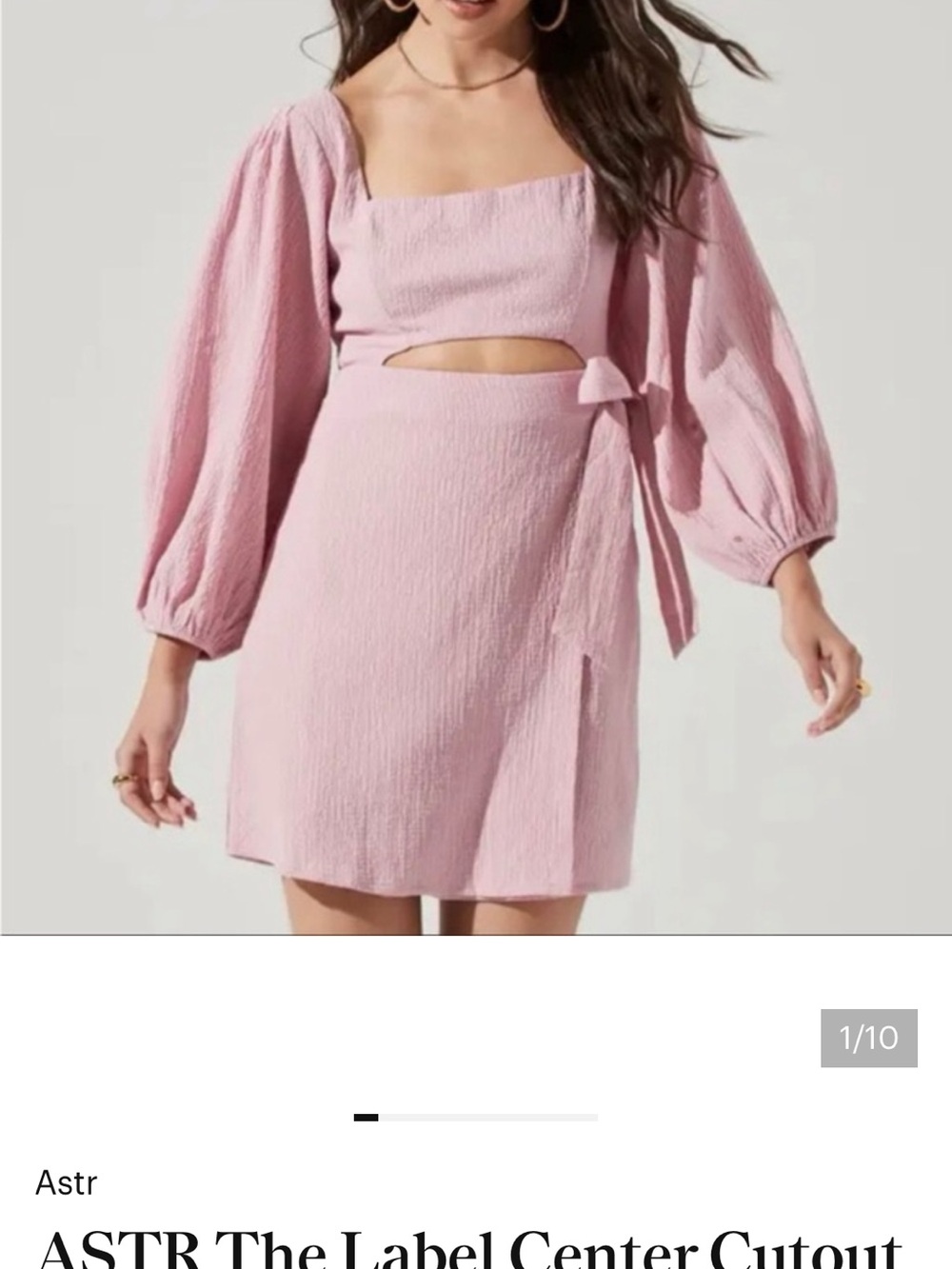 Astr Pink Square Neck Cutout Mini Dress
